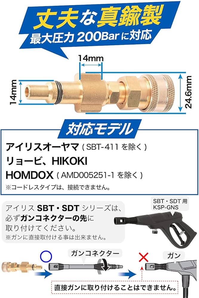 【即購入OK♥】高圧洗浄機ガンアダプター1/4クイックカプラに変換スプレーチップ Amazon | MJJC 高圧洗浄機ガンアダプター【1/4クイックカプラに